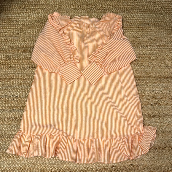 KARLIE Orange & White Seersucker Dress Size S Clemson Tennessee Auburn LSU - Picture 4 of 4